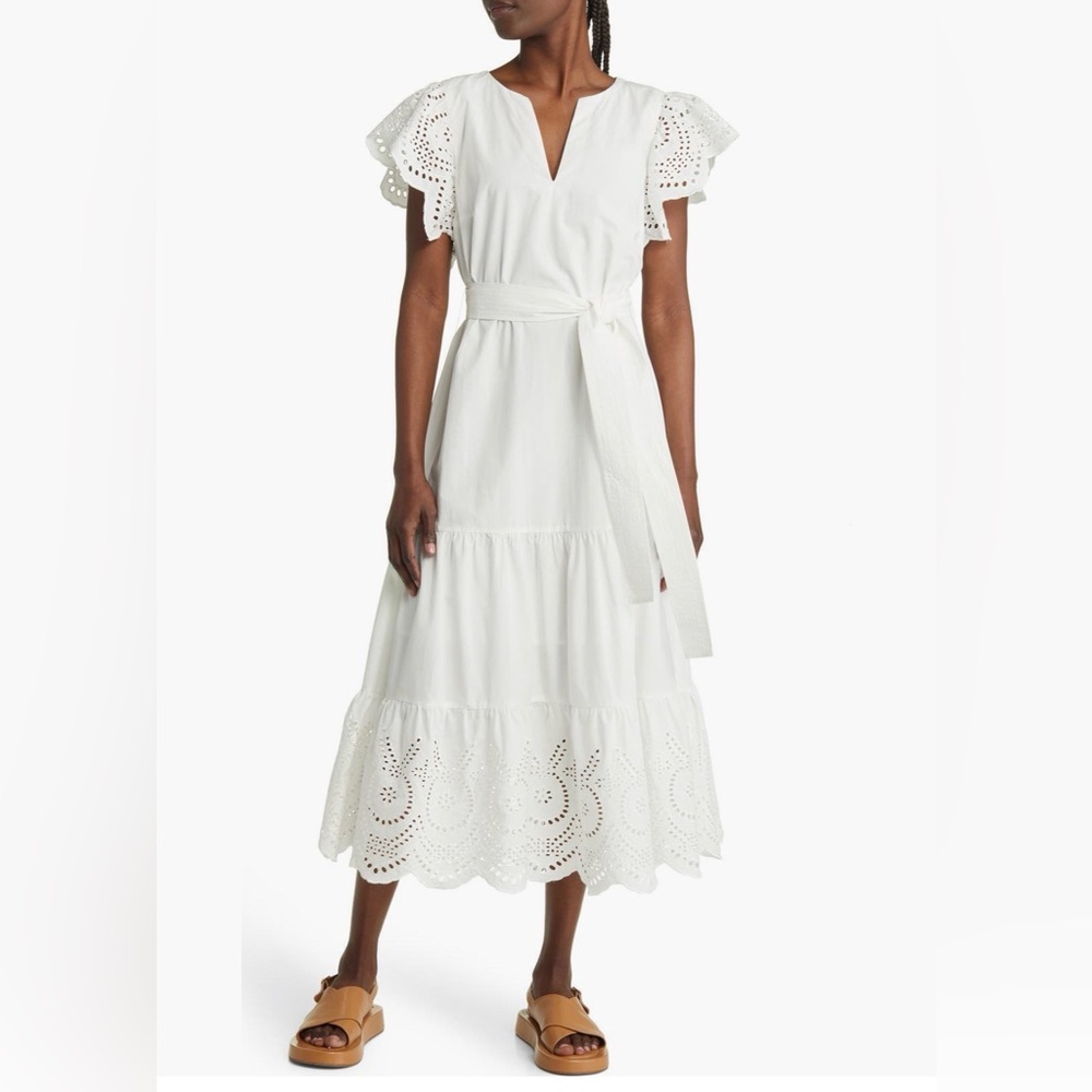 NWT Rails white eyelet Midi dress